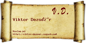 Viktor Dezsér névjegykártya